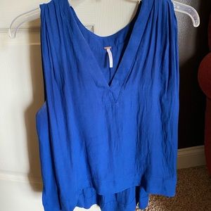 Flowy royal blue free people tank blouse